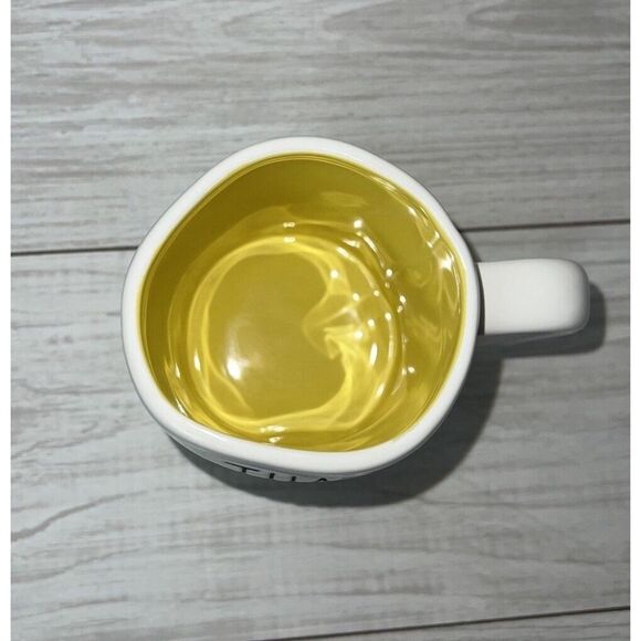 Rae Dunn ceramic“That’s All Yolks” 160z Coffe Mug Yellow Inside - Picture 3 of 4